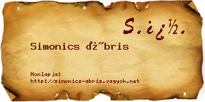 Simonics Ábris névjegykártya